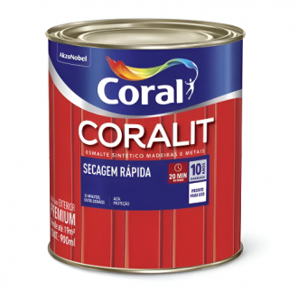 Esmalte Coral Coralit Secagem Rápida Brilhante Branco Gelo 900ml