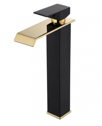 TORNEIRA TELCA MISTURADOR LAVATORIO BALCAO PRETO/GOLD LSM-M3006