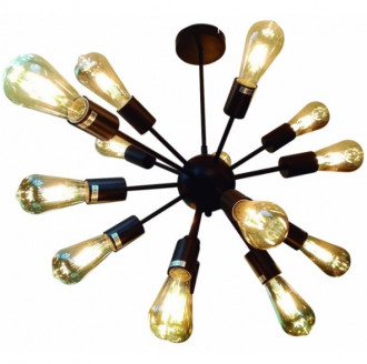 Luminária Nitrolux Átomus E27x8 Preta