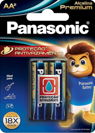 Pilha Parasonic Alcalina Premium AA2 com 2