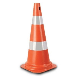 Cone Sinal 75CM 3405 Laranja/Branco Ledan  