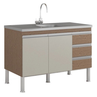 GABINETE DE COZINHA IBIZA 1.14M AMENDOA/BRANCO MGM