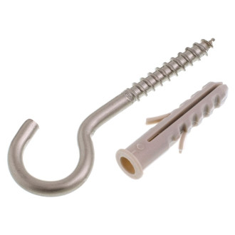 Gancho Inox Com Bucha Com Anel 8MM Com 4 Unidades Bemfixa