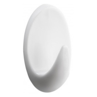 Gancho Oval com Adesivo Fixa Fácil com 3 Unidades Branco Primafer