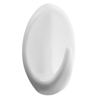 Gancho Ova Adesivo 0.5KG Plastico Com 6 Unidades Branco Primafer