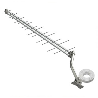 Kit Antena Externa com Cabo e Mastro Log 18 Elementos UHF e HDTV Brasforma