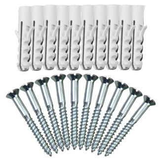  Parafuso Cabeça chata simples com bucha de nylon 6mm Com 10 unidades Bemfixa