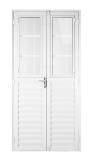 Porta quality postigo home canelado branco 2 folhas 210X120 