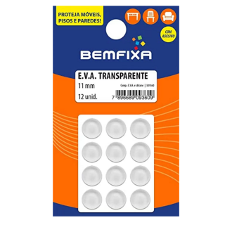 Protetor Adesivo Redondo Em Eva Transparente 11mm Bemfixa