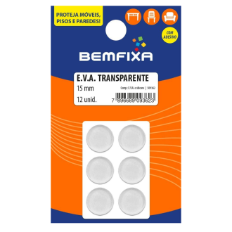 Protetor Adesivo Redondo Em Eva Transparente 15mm Bemfixa
