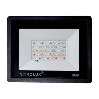Refletor Led 20W RGB C/Controle Preto Nitrolux
