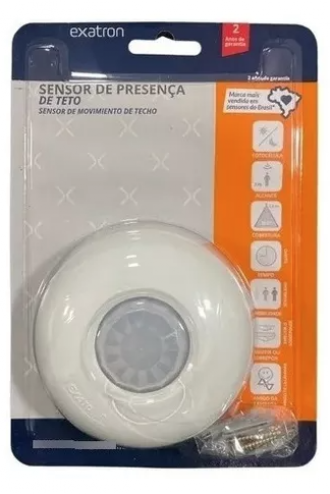 Sensor exatron presença teto smart 360°