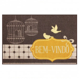 Tapete CleanKasa Bem Vindo Gaiolinhas 40cm x 60cm Kapazi