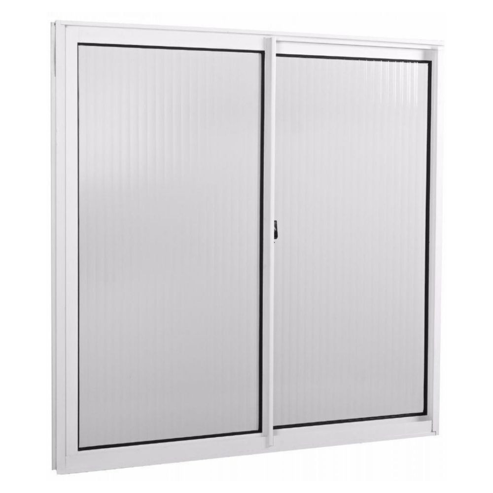 JANELA DE ALUMINIO 100X150 2 FOLHAS NATURAL VIDRO CANELADO QUALITY