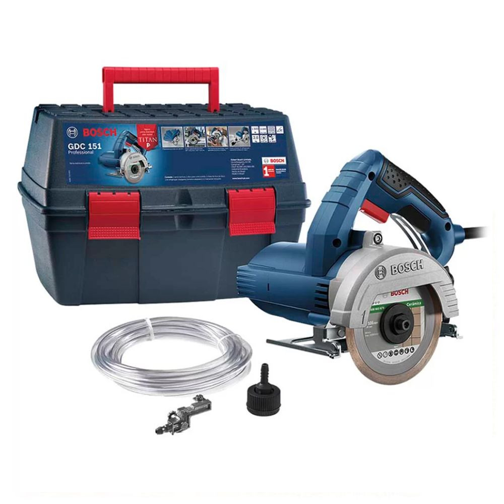   Serra Mármore Bosch GDC 151 TITAN 1500W 220V disco, kit e maleta
