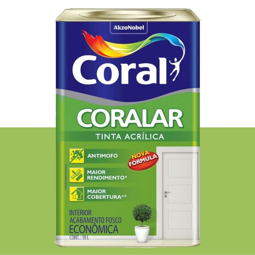 TINTA CORALAR ACRILICA VERDE LIMAO 18L CORAL