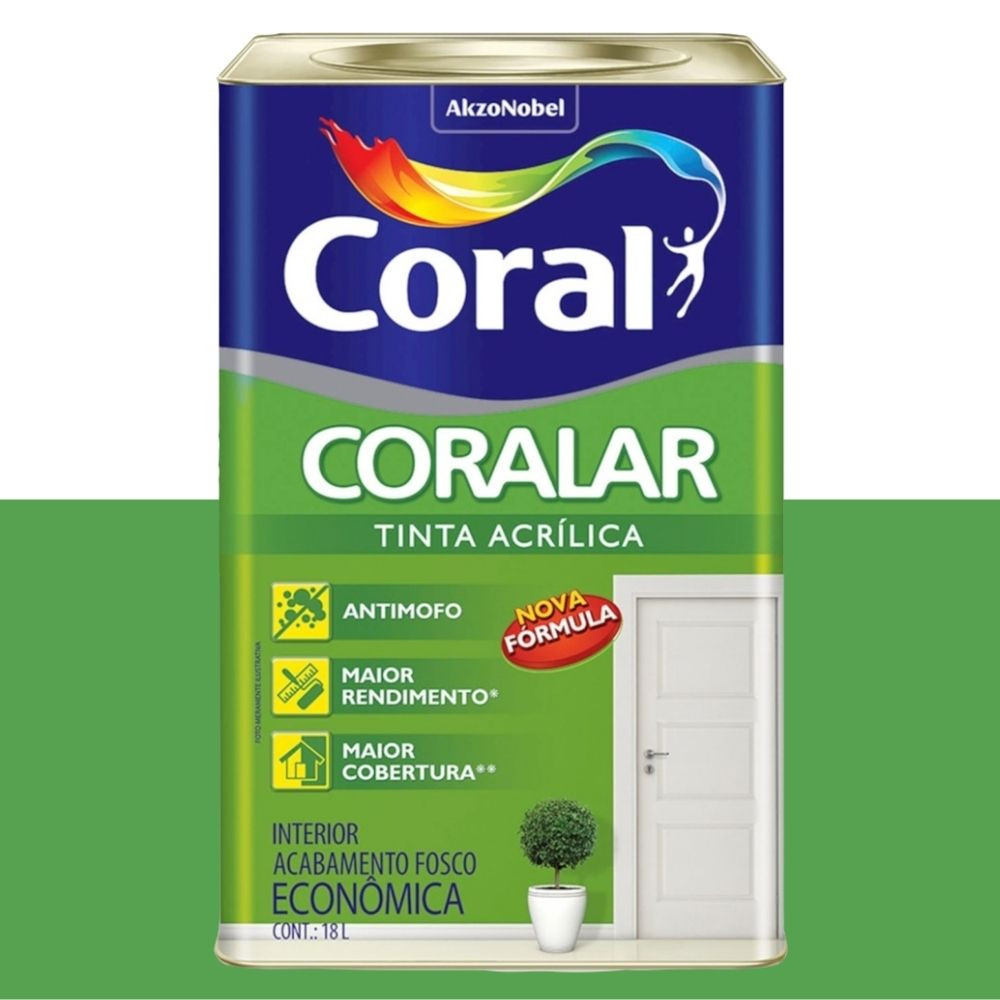 Tinta Coral Coralar Acrílica Verde Timbalada Lata 18L