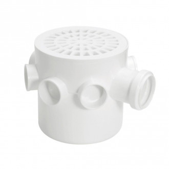 Caixa sifonada N32 branca redonda 150X150X50 Amanco
