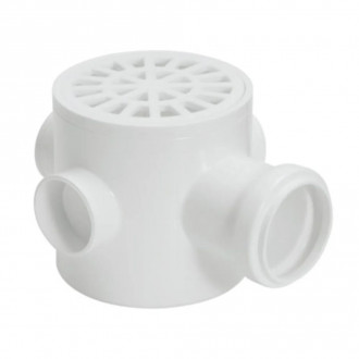 Caixa sifonada N64 branco redonda 100X100X50 Amanco