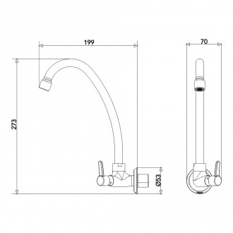Torneira de Cozinha Meber Essence C14 Parede 1187 Cromado