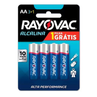 Pilha Alcalina Sm-72 AA3+1 Rayovac