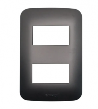 Placa romazi canoa 2 módulos preto 4X2 