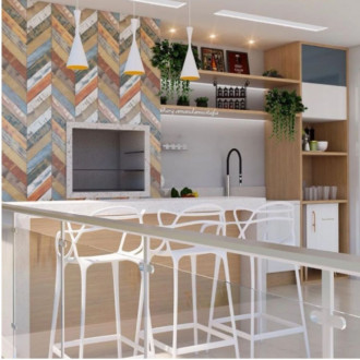 Porcelanato 41X86 chevron colorido A retificado Ceusa