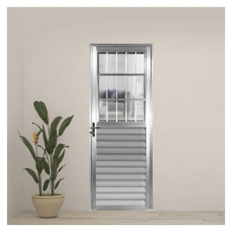 Porta Basculante 210X80 Home Vidro Canelado L/Esquerdo Natural Quality