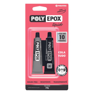 Adesivo Líquido Polyepox 24g 10 Minutos Pulvitec