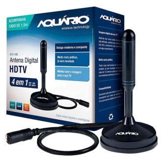 Antena Digital interna UHF e HDTV c/cabo DTV-100 Aquário