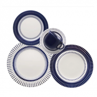 Aparelho de Jantar 20 peças Cerâmica Donna Colb Biona Oxford