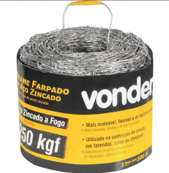 Arame vonder farpado 250 KGF 500metros
