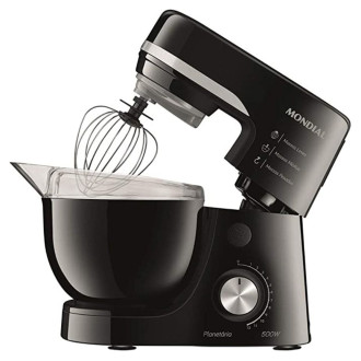 Batedeira Planetária BP-03-B com 12 Velocidades e 700W Preta Mondial