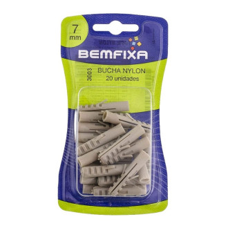 Bucha de Nylon 7mm Com 20 unidades Bemfixa