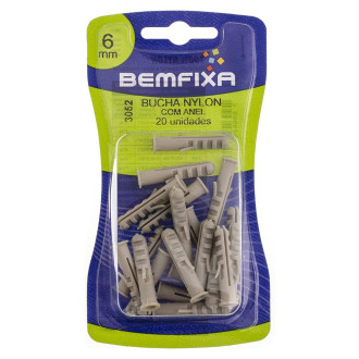 Bucha de Nylon Sem Anel 4mm com 20 unidades Bemfixa