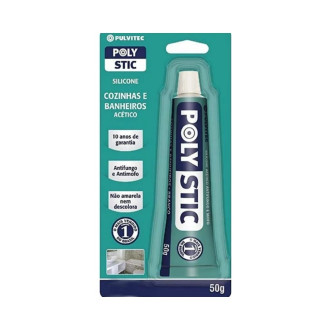 Silicone polystic cozinhas e banheiros incolor 50g Pulvitec