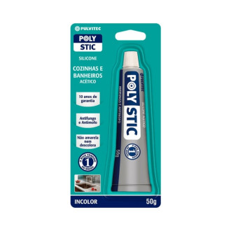 Silicone polystic cozinhas e banheiros incolor 50g Pulvitec