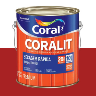 Esmalte Coralit Secagem Rápida Vermelho 3.6L Coral