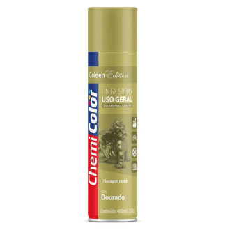 Tinta Spray para Uso Geral Dourado 400ml ChemiColor