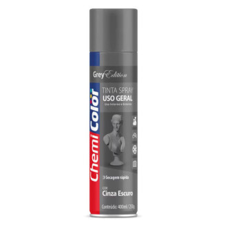 Tinta Spray para Uso Geral Cinza Escuro 400ml ChemiColor