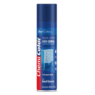Tinta Spray para Uso Geral Azul Escuro 400ml ChemiColor