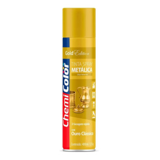 Tinta Spray Metálica Ouro Clássico 400ml Chemicolor
