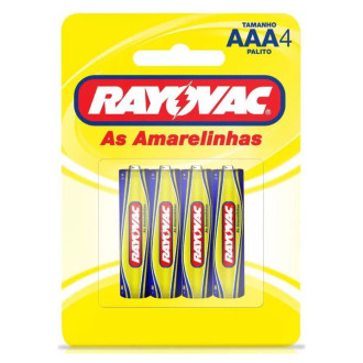 Pilha AAA As Amarelinhas Palito 4 Unidades 1,5V Rayovac