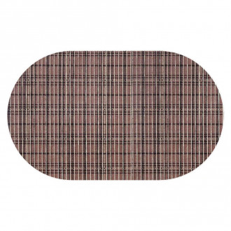 Tapete tropical oval xadrez marrom 41X64 Kapazi