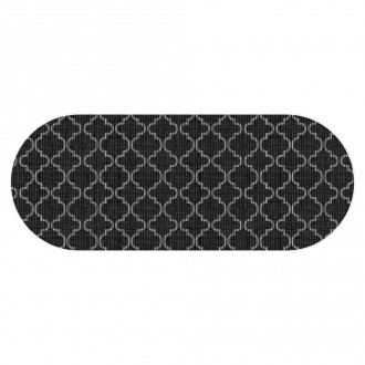 Tapete Antiderrapante Tropical Árabe Preto 43cm x 130cm Kapazi