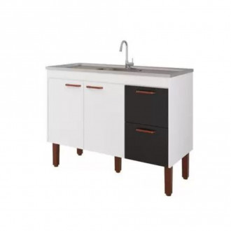 Gabinete MGM Slim Coz 1.14m Branco/Preto