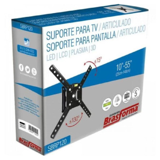 Suporte Articulado para TV LED, LCD, Plasma, 3D e Smart TV de 10” a 55” Brasforma