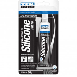 Silicone acético alta temperatura preto 50g Tekbond