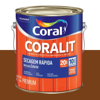 Esmalte Coralit Secagem Rápida Marrom Conhaque 3.6L Coral