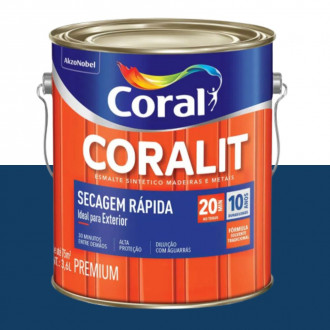 Esmalte Coralit Secagem Rápida Azul Del Rey 3.6L Coral
